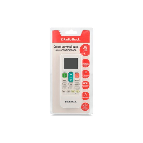 Control Universal para Aire Acondicionado RadioShack / Plástico / 16 Botones / Blanco